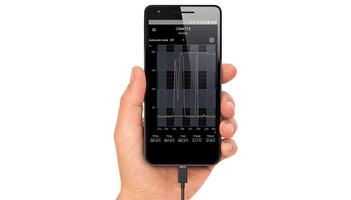 Optris handheld thermometer