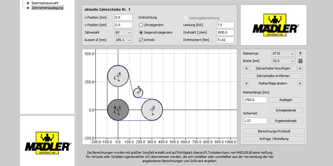 Calculer la courroie de distribution Maedler