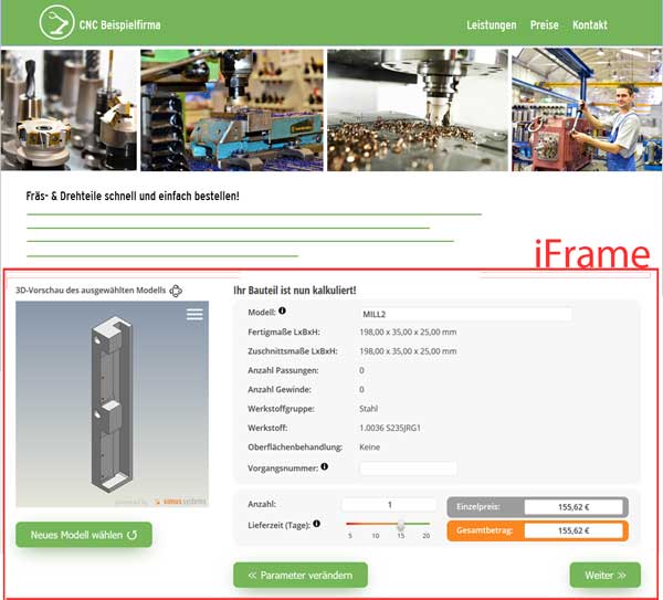 CNC Frästeile kalkulieren