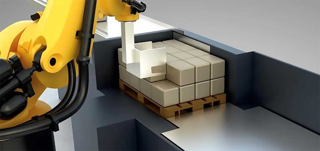 Winkel Palettierer für Fördertechnik