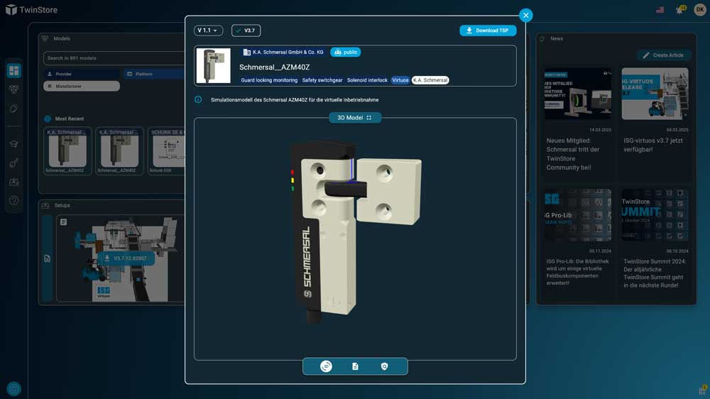 4D-Modelle für virtuelle Inbetriebnahme von Sicherheitstechnik