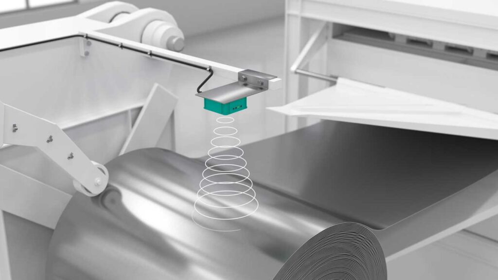 Ultraschallsensor Blechschneideanlage Pepper+Fuchs