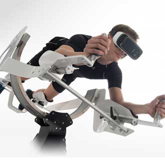 gebogene Linearführung Virtual-Reality-Flugsimulator Icaro